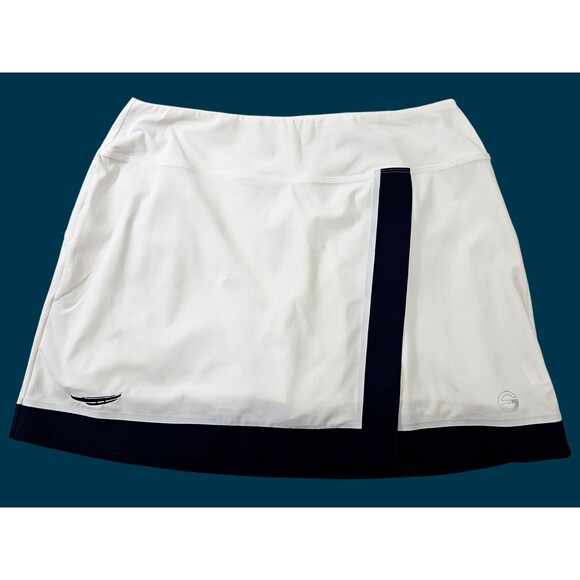 GC Women's L Foray Golf White & Navy Color block Golf Skort Skirt with Shorts - Picture 1 of 8